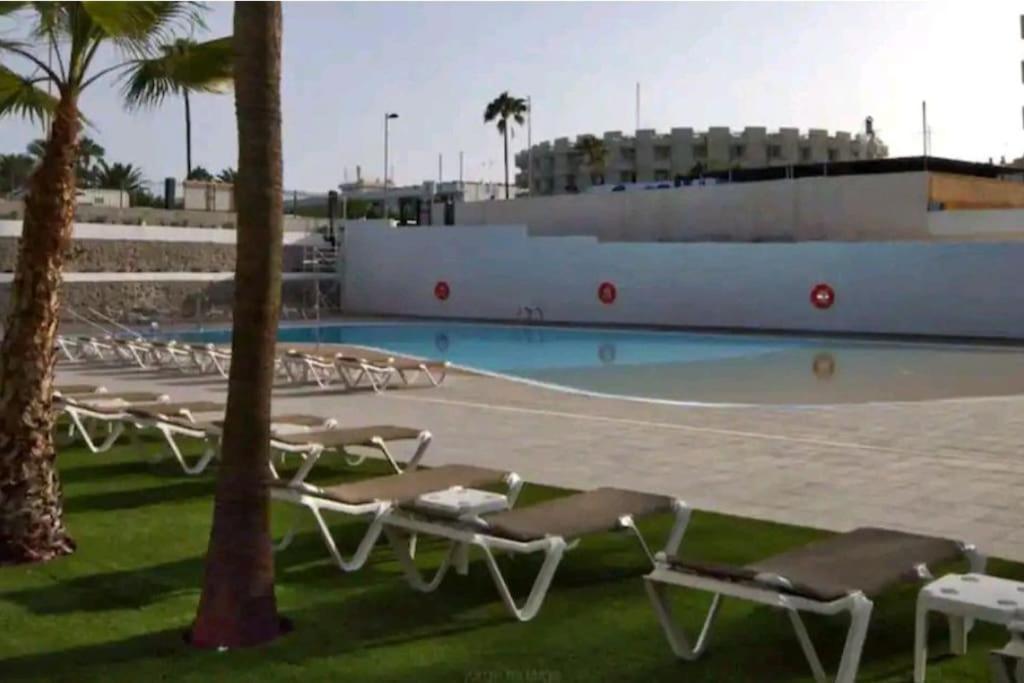 Traumhafte Wohnung Mit Panoramablick Und Pool Playa del Inglés Kültér fotó